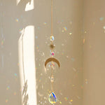 décoration murale boho or transparent lune soleil étoiles cristal extérieur jardin