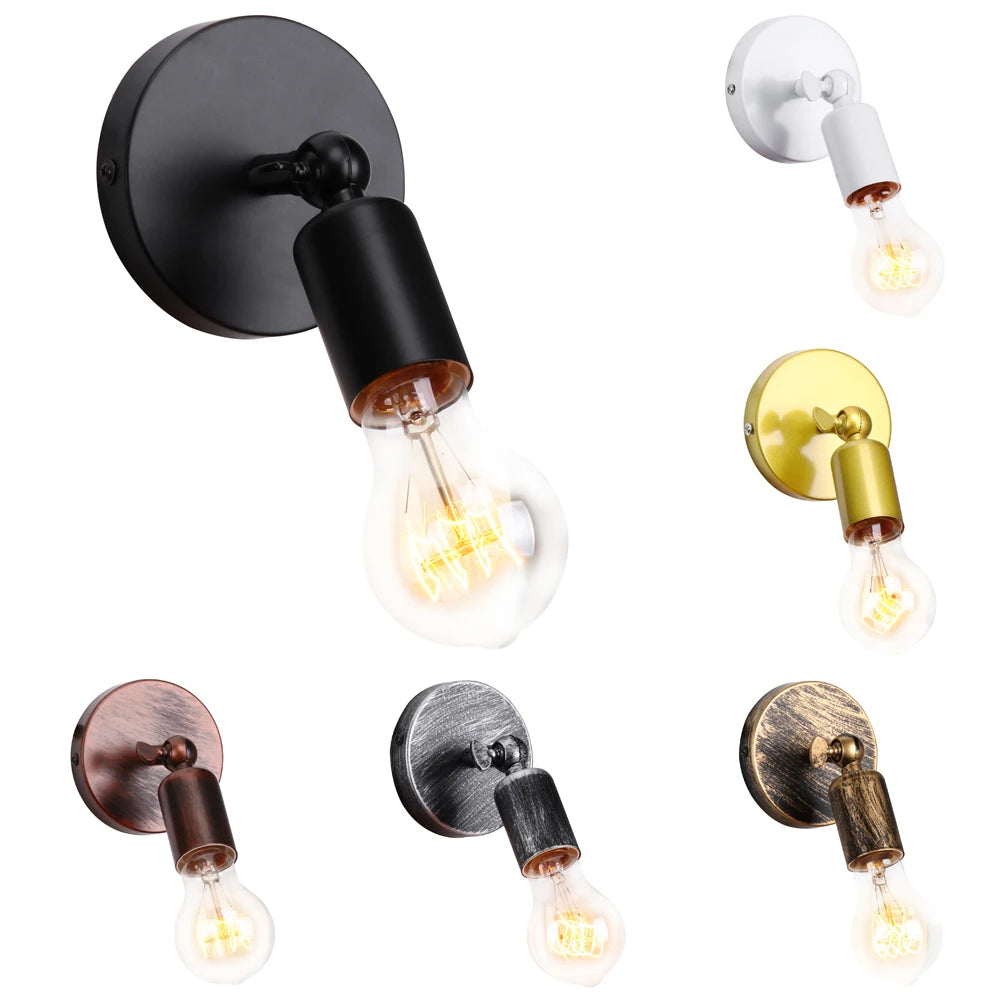 applique murale moderne industrielle noir blanc doré cuivre gris filament led chambre cuisine étude