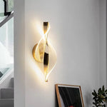 Suspension lumineuse moderne acrylique blanc doré spirale salon chambre étude