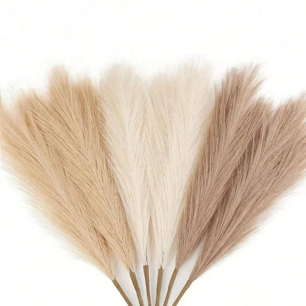 plumes naturelles rustiques beige claires bricolage décoration extérieure vase blanc anniversaire exposant fleurs faux