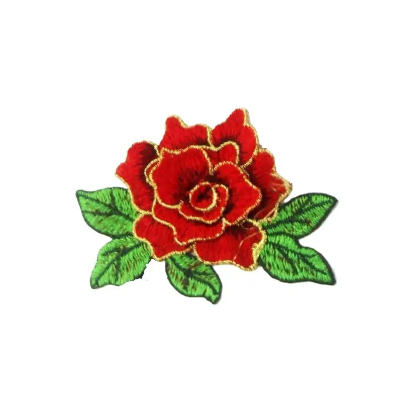 décorations brodées roses feuilles vertes écussons couture accessoires mariage couleurs variées féminin