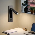 lampes murales modernes interrupteur bouton lisse métallique noir argenté bronze doré minimaliste