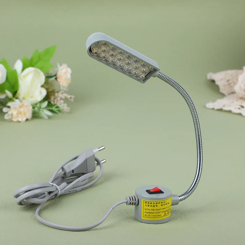 lampe flexible réglable industrielle 360 gris blanc moderne interrupteur câble électrique