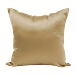 housse coussin satin polyester moderne beige uni lit 45x45 65x65 80x80 fixations invisibles