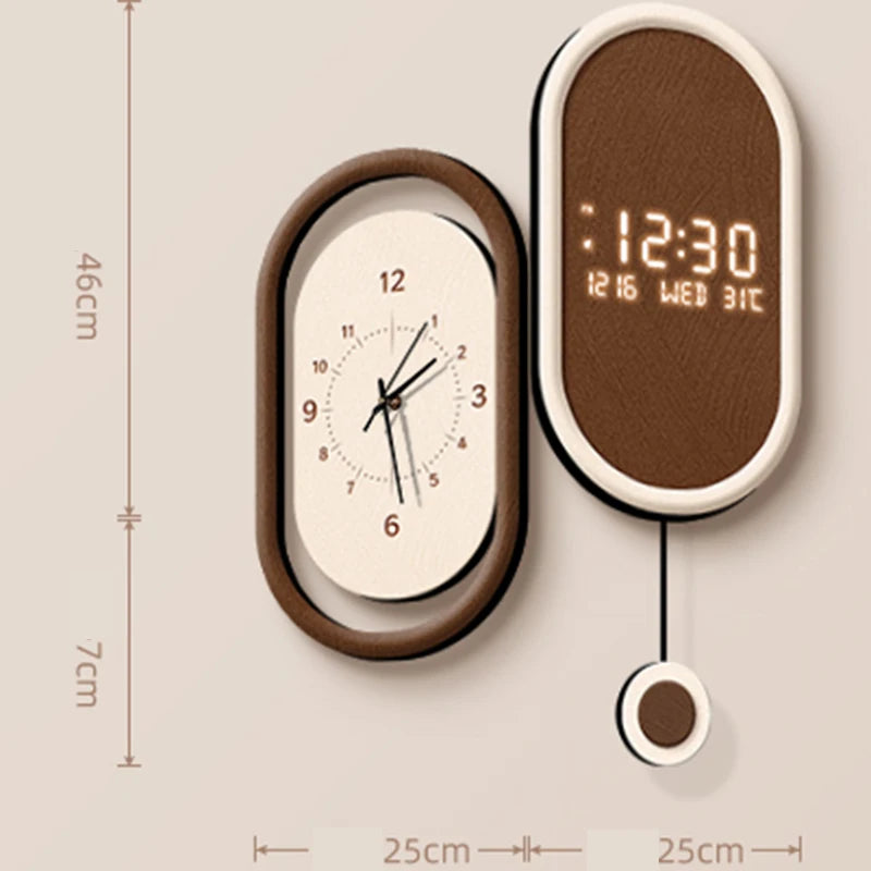 horloge murale moderne minimaliste noir blanc vert olive cadran analogique numérique transparent opaque