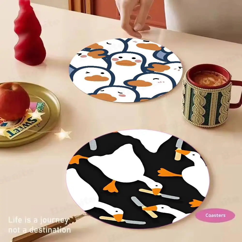 sous verres bois canards expressions modernes opaques hygiène table ecofriendly