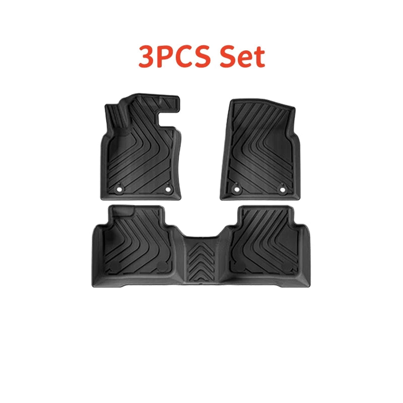 tapis sol voiture noir rayures diagonales moderne antidérapant double couche set complet