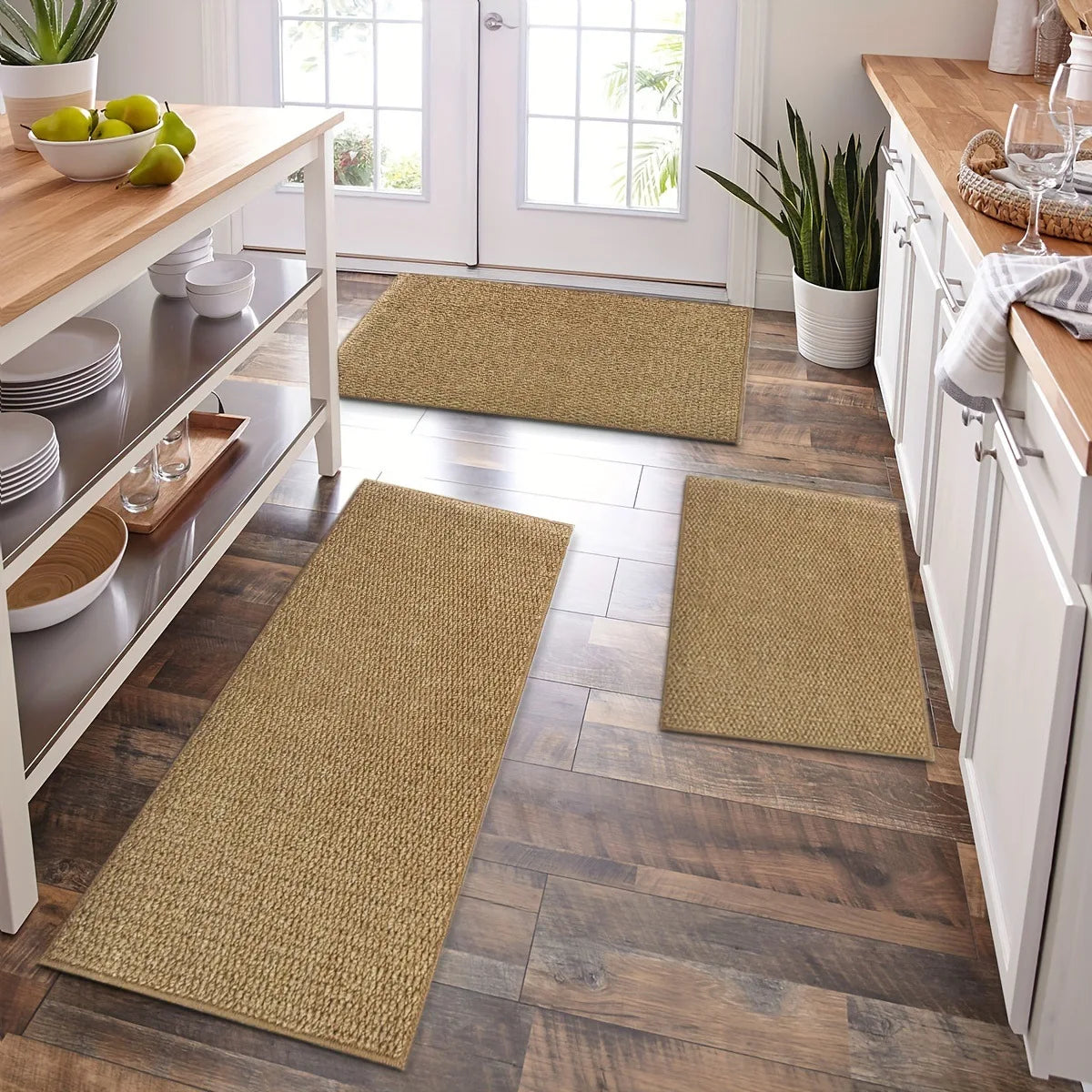 tapis anti dérapant polyester solide rustique moderne cuisine salle bain porte chambre extérieurintérieur