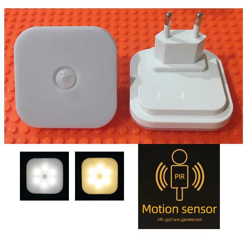 veilleuse détecteur mouvement blanc led moderne sans fixation 121v 240v 64x64mm abs matériaux économie