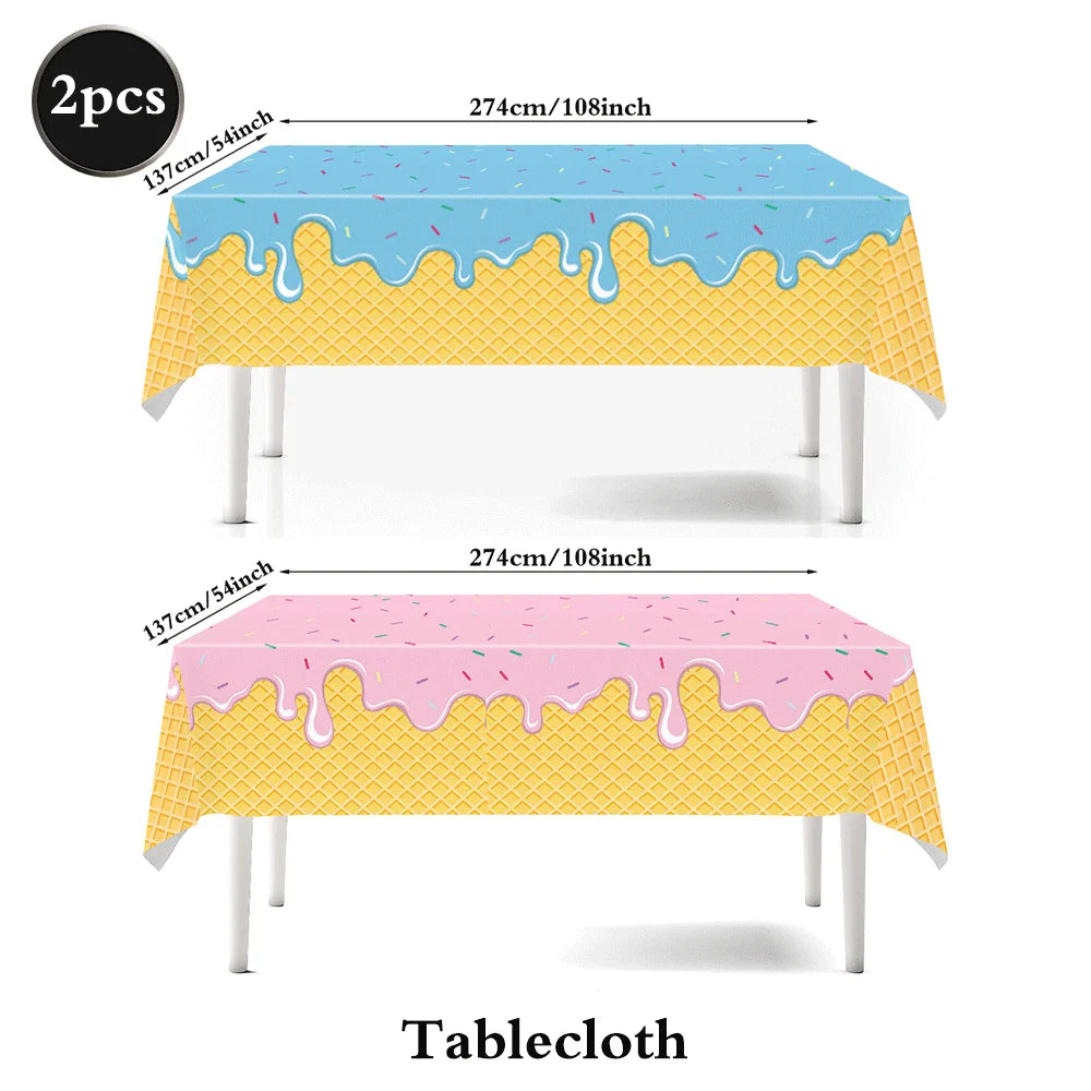 assiettes festives glace vanille anniversaire enfant filles garçons guirlande lettres chapeaux