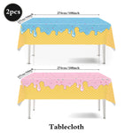 assiettes festives glace vanille anniversaire enfant filles garçons guirlande lettres chapeaux