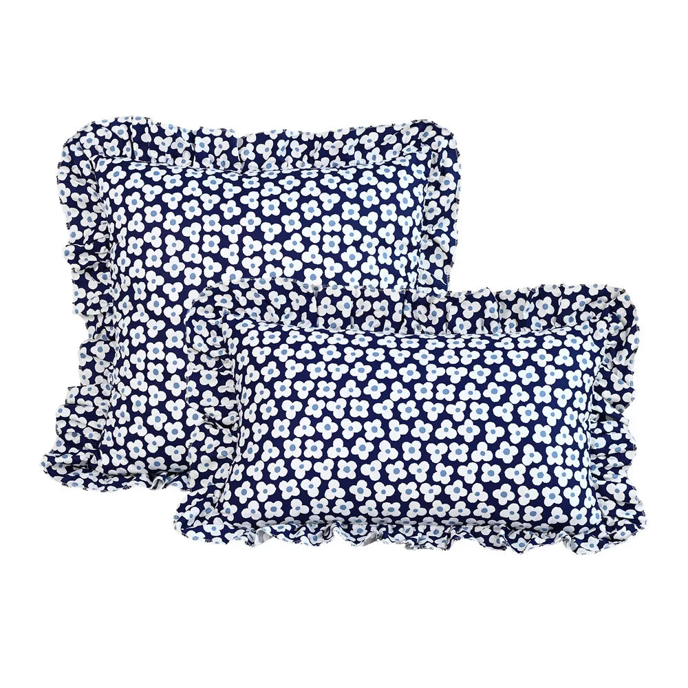 coussins carrés fleuris vintage rose bleu marine adhésifs décor maison nordique polyester 45x45cm 30x50cm