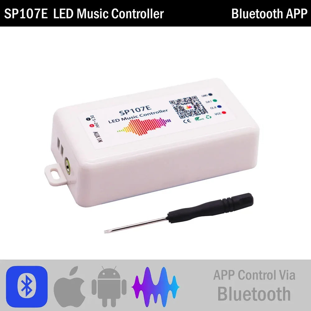 contrôleur led wifi bluetooth musique chargeur puissance 524v ws2812 ws2811 pixels blanc moderne