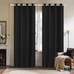 rideau hiver bleu marine moderne opacité 100 polyester anneaux métalliques quilted 132x241cm chambre salon