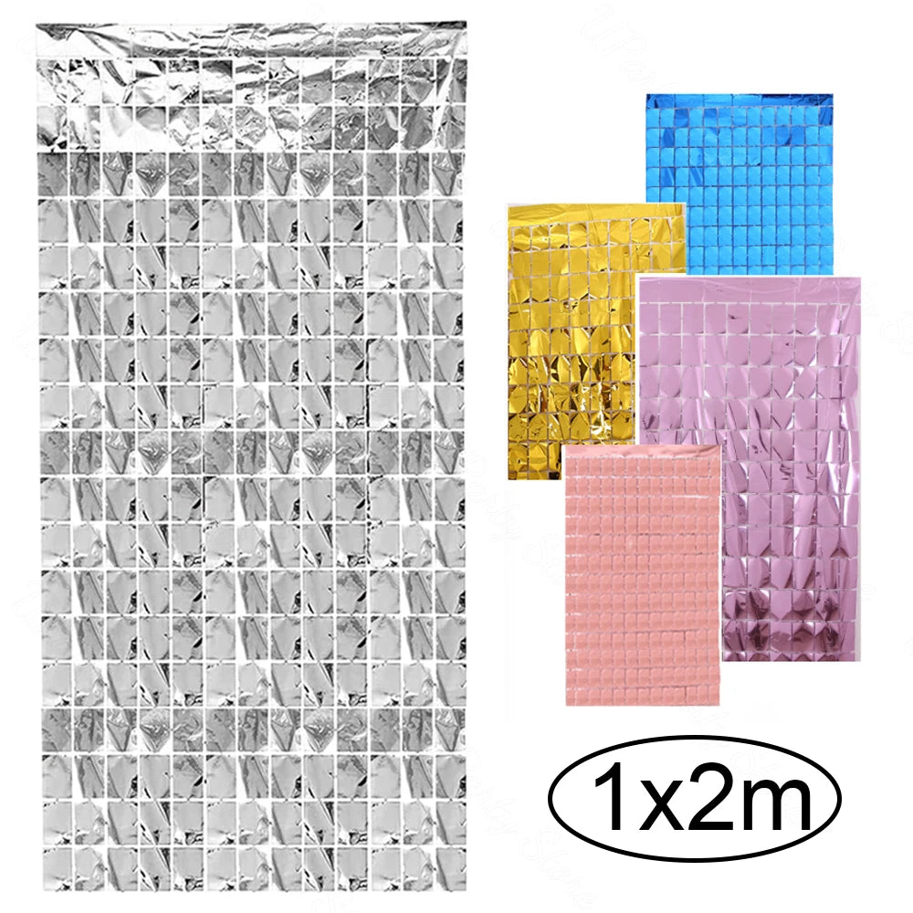 rideau décoratif moderne argent bleu or rose mosaïque carrés brillants opacité adhésif double face