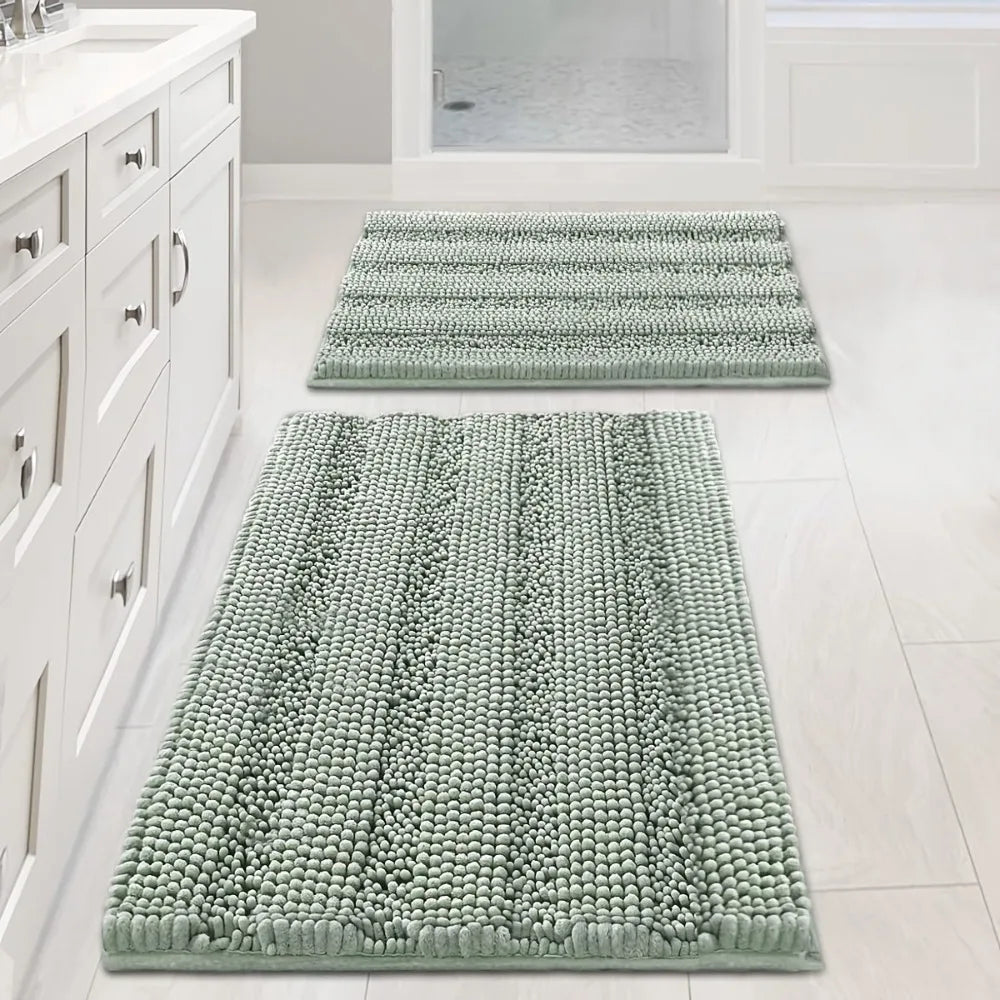 tapis bain antidérapant moderne tissu boules relief beige vert clair gris