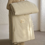 couette été coton 100% rayée beige verte simple nordique 150x200cm 200x230cm lavable