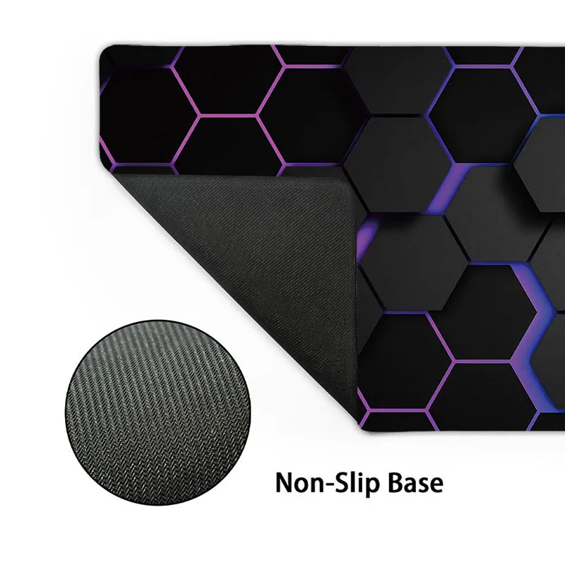 tapis souris gaming hexagonal noir bleu violet moderne organiser souris clavier éléments