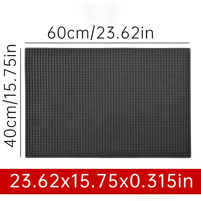 tapis bar noir perforé moderne antidérapant résistant chaleur drainage barista cocktail 45x30cm