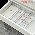 organiseur tiroir transparent moderne réutilisable plastique pet compartiments différents tailles xl
