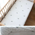 drap housse coton bébé 130x70cm dessins animés personnalisable moderne blanc beige bleuclair gris vert