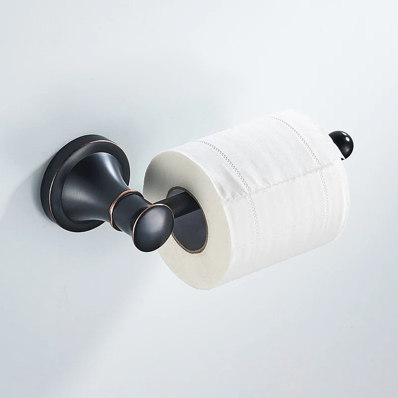 accessoires salle bain porte savon serviette papier toilette moderne noir mat métal anodisé vis