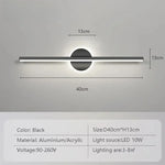 lampe murale miroir or noir minimaliste moderne 40 60 cm tricolore blanc chaleur led