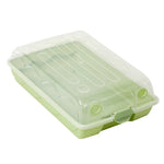 boîtes rangement transparentes modernes empilables anti poussière orange bleu clair vert pastel