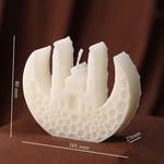 bougies aromathérapie blanches rayures architecturales classiques opaques İslam festival decoration