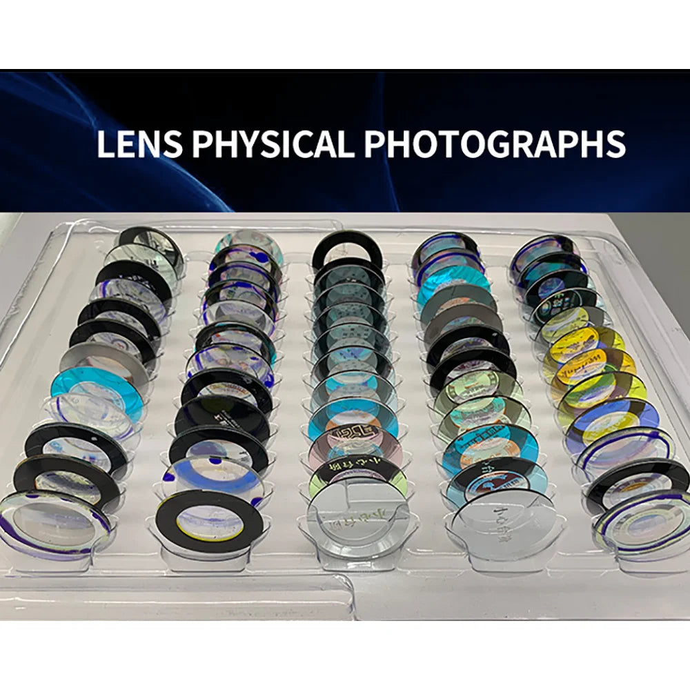 lentilles gobo verre personnalisables logo couleur projection effets irisés abatjour led transparent ensemble