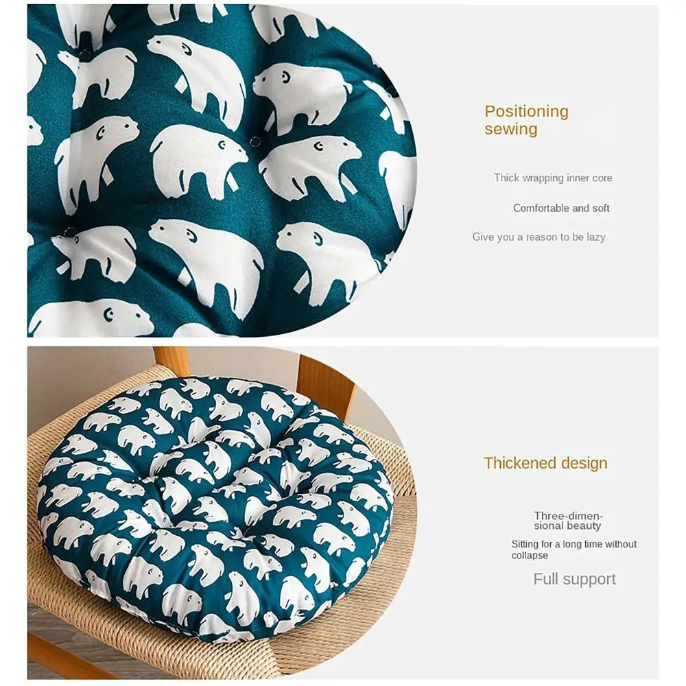 coussin chaise rond moderne 40x40cm motifs géométriques feuilles tropicales ours polaires adhésif bleu vert