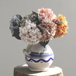Décoration intérieure bouquet hortensia artificiels soie rose blanc vert classique mariage anniversaire chambre