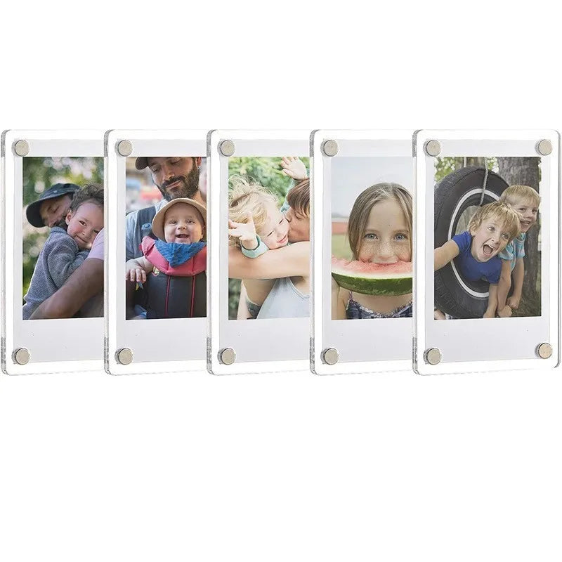 cadre photo magnétique transparent moderne blanc ruban magnétique gaskets supplémentaires papier plastique affichage réfrigérateur