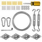 corde ressort argentée lisse industrielle fixations clous expansibles inoxydables jardin plantation abri