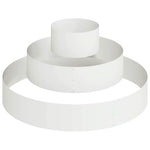 Vue de dessus du cache-pot blanc rond en acier