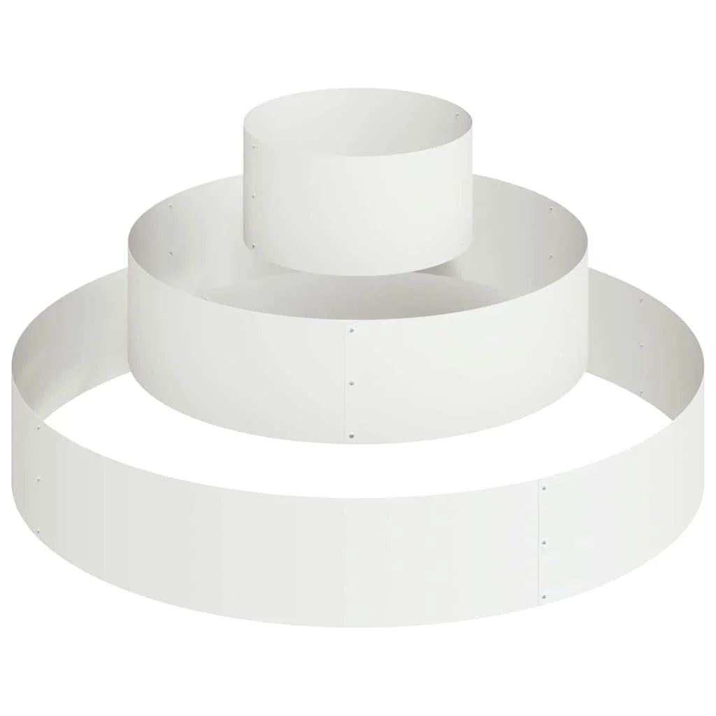 Vue de dessus du cache-pot blanc rond en acier