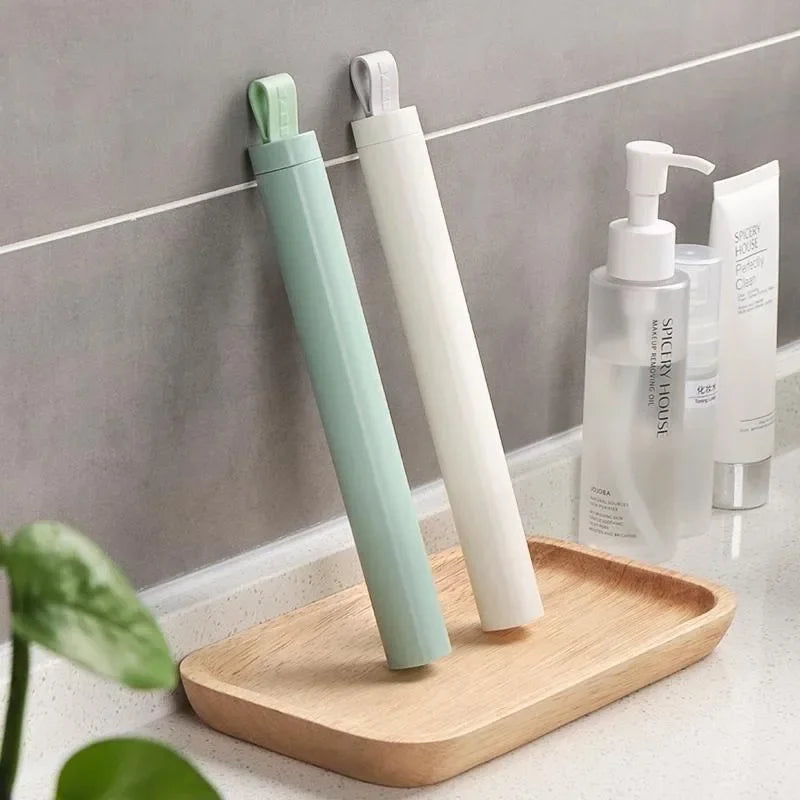 boîte rangement moderne brosse dents portable voyage camping salle bain vert bleu rose blanc
