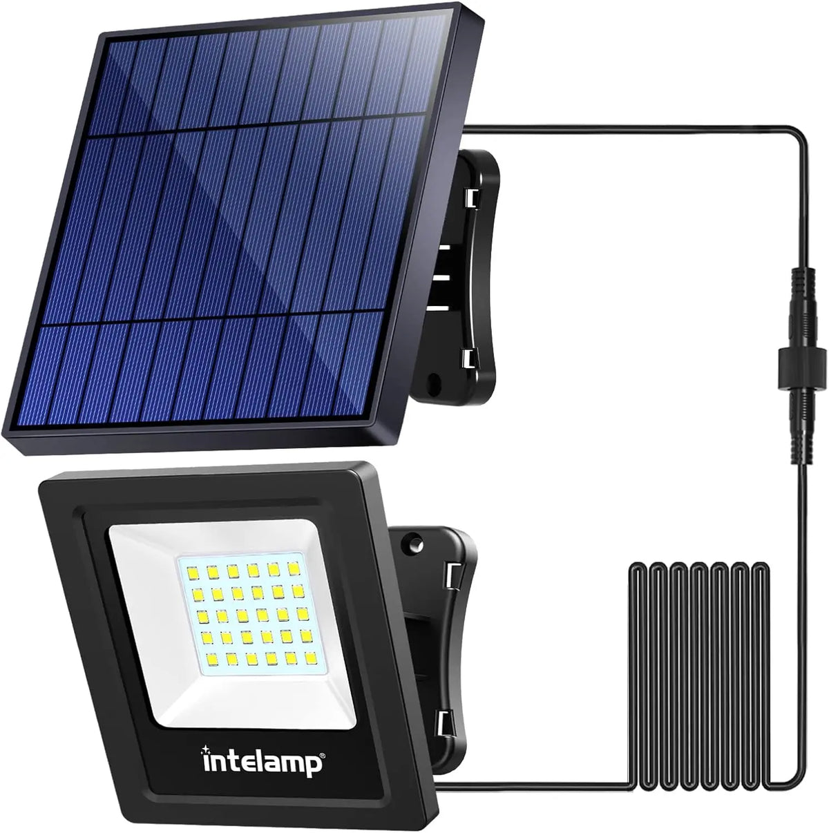 projecteurs extérieurs solaires led panneau clip mural câble 16.4 pieds moderne