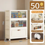 meuble rangement modulable pliable blanc rayures verticales moderne roulettes almacenamiento eficiente