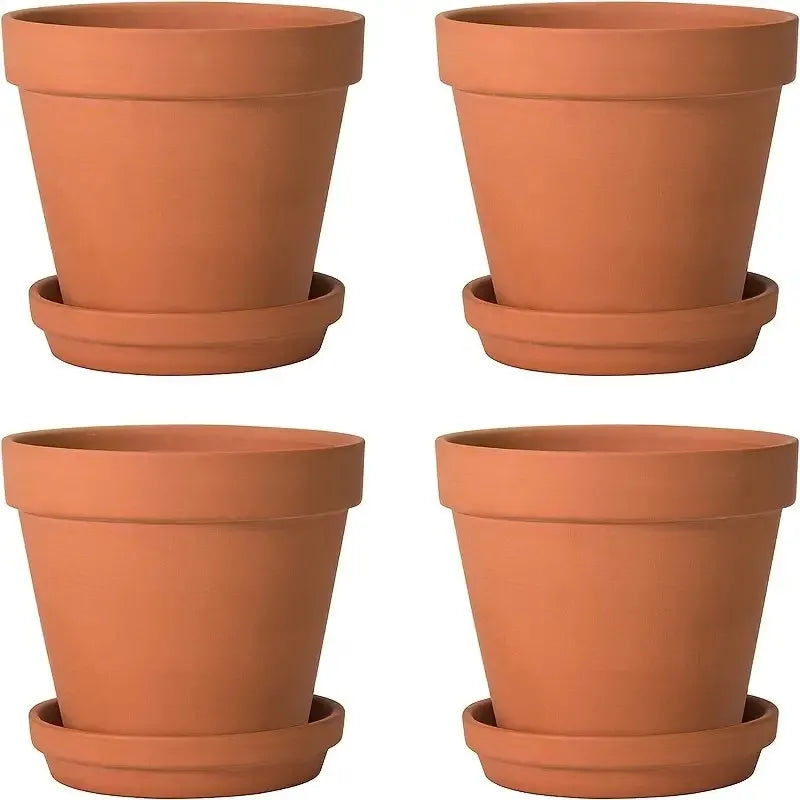 pots fleurs terre cuite soucoupe assortie drainage plantes cactus succulentes vert orange rusticité traditionnelle