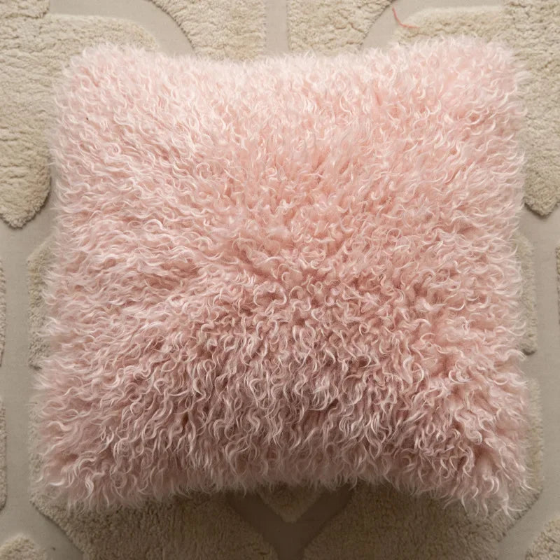coussin carré moderne brodé géométrique rose boho chic franges adhésif zip 45x45cm