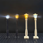 lampadaires miniatures classiques noirs blancs simples usb 10 pièces extensions câbles constructeurs