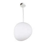 suspension led verre blanc moderne opaque salon chambre pendentif facile
