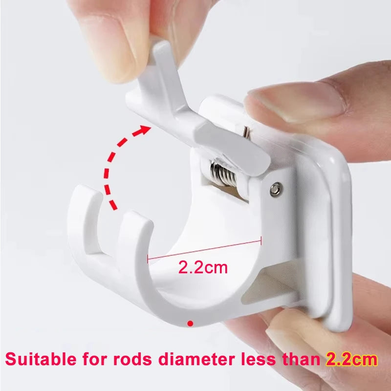 crochets suspension clips fixation tige douche blanc moderne utilisation multiple salle bain cuisine