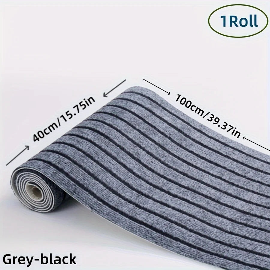 tapis adhésif rouge noir rayé antidérapant polyester intérieur porte salle bain