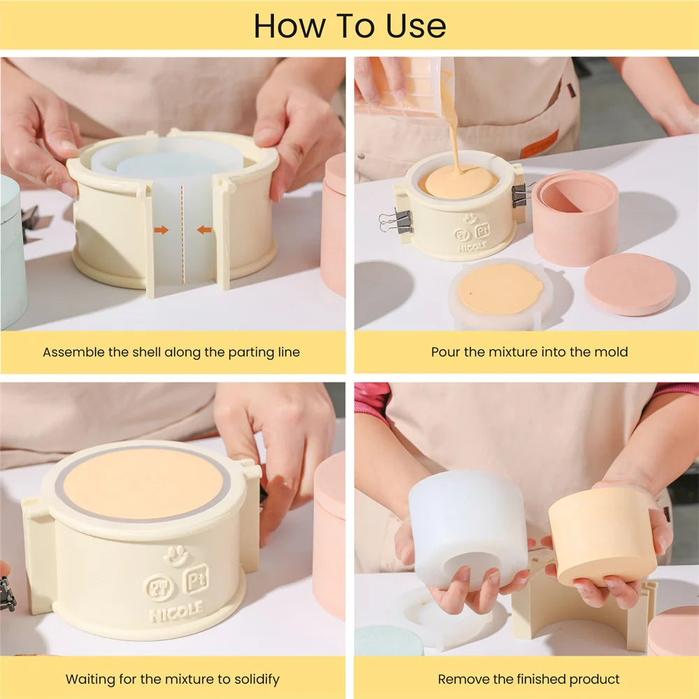 moule silicone bougie pot décoration maison flexible non adhésif facile nettoyage durable