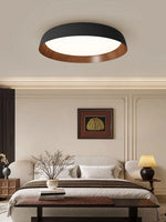 plafonnier moderne led lumineux bois clair opaque minimaliste suspension chambre