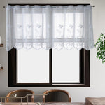 rideau floral transparent fenêtre blanc motif papillon brodé décoration chambre moderne pastorale