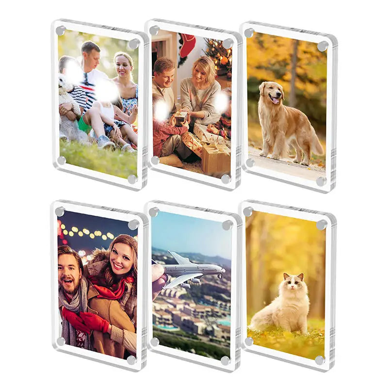 cadres photo magnétiques transparents modernes 6cm 4cm aimants frigo minimalistes