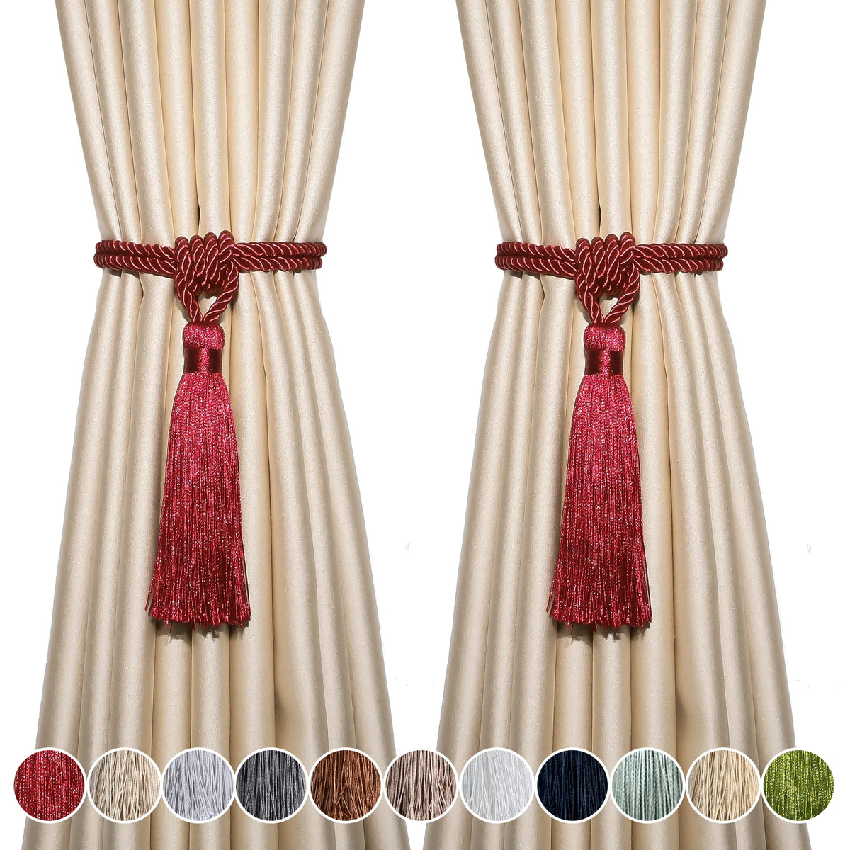 corde rideaux pompon moderne élégant blanc doré argenté polyester facile utiliser decoration chambre
